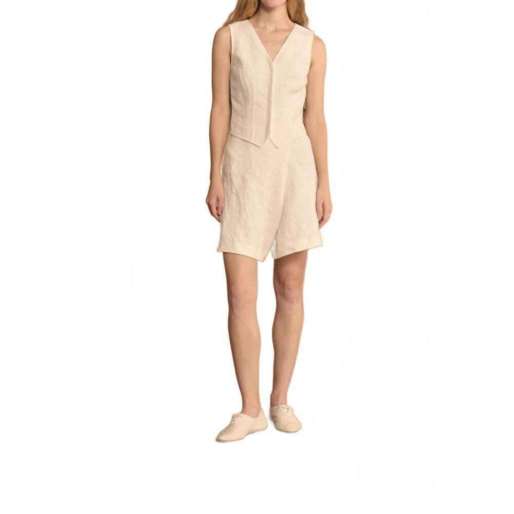 NEW CORTANA costa linen shorts in ivory